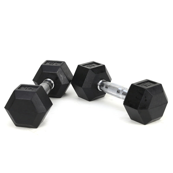 Adjustable 15 lb Rubber Dumbbells
