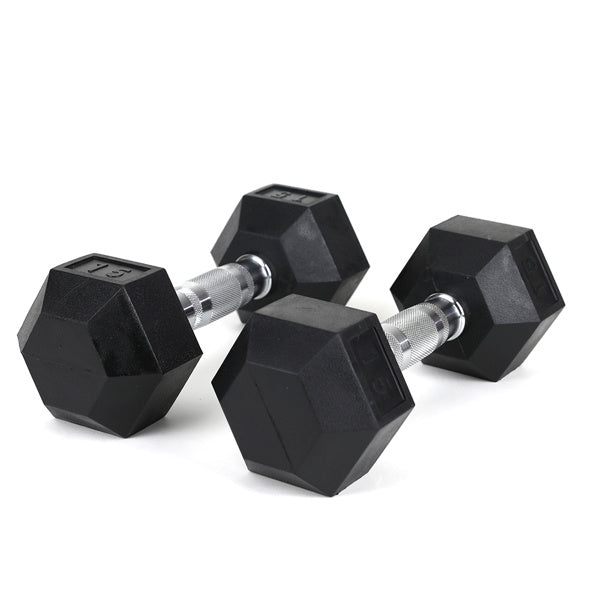 Adjustable 15 lb Rubber Dumbbells