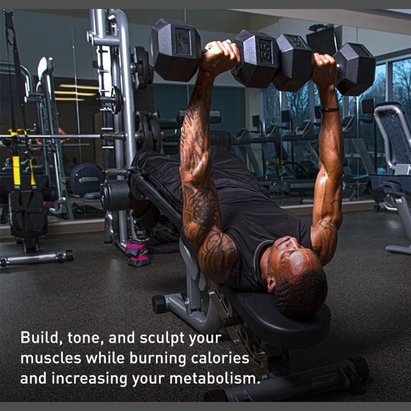 Adjustable 15 lb Rubber Dumbbells